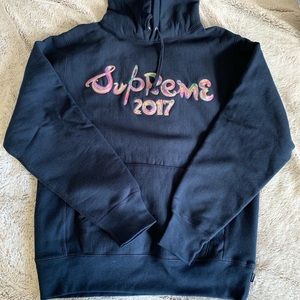 2017 Supreme brush logo hoodie
